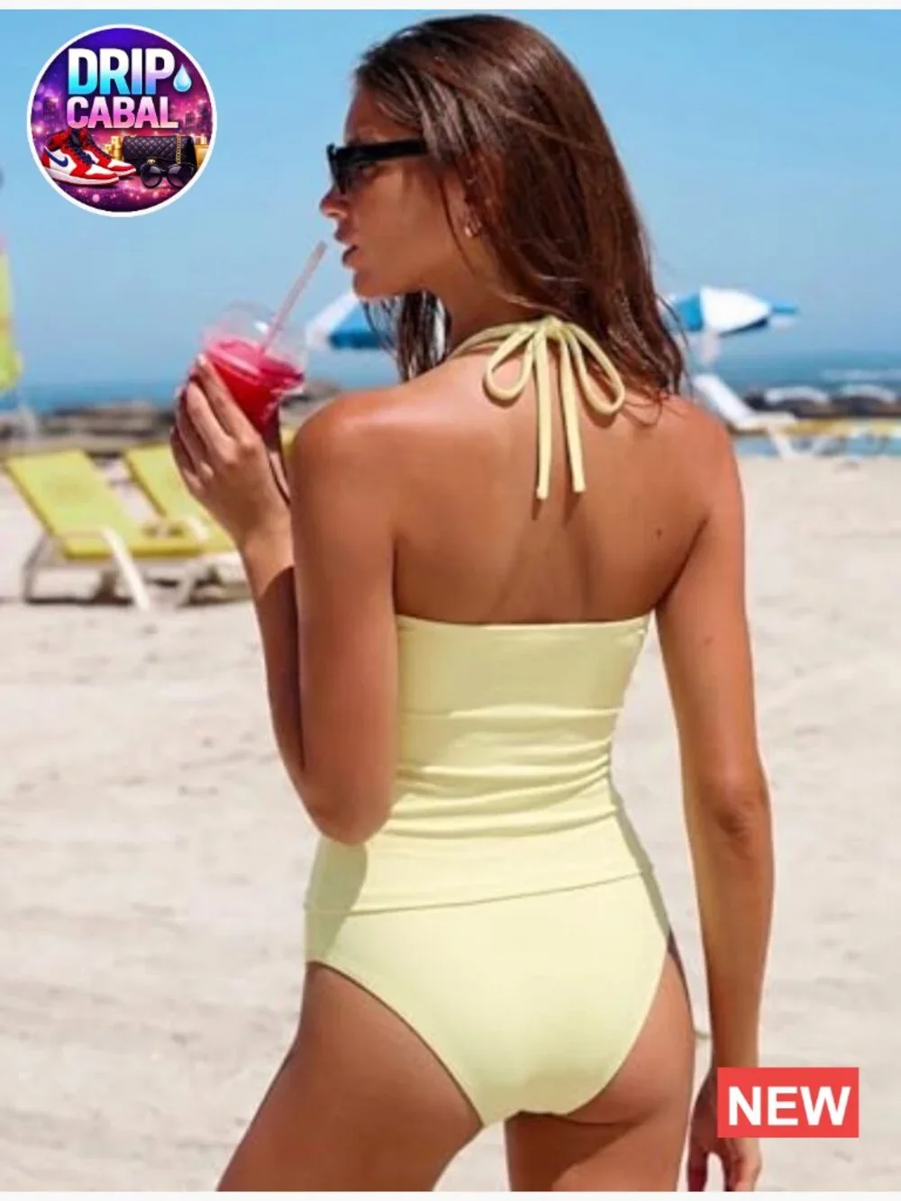 Floral Tankini Set Halter Neck Tummy Control Two Piece Bathing Suit Swimwear